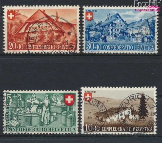 Suisse 460-463 (complète.édition) oblitéré 1945 Pro Patria (9909974