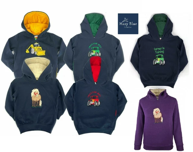 Dinopjs Kinder Kapuzenpullover - Mit Dino & Traktor Prints Für Jungen 3-8 Jahre