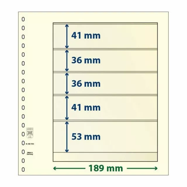 Feuille neutre Lindner-T à 5 bandes. (802 502)