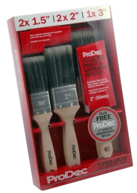 Prodec Trojan Brush Set With FREE 2" Woodworker 5 piece