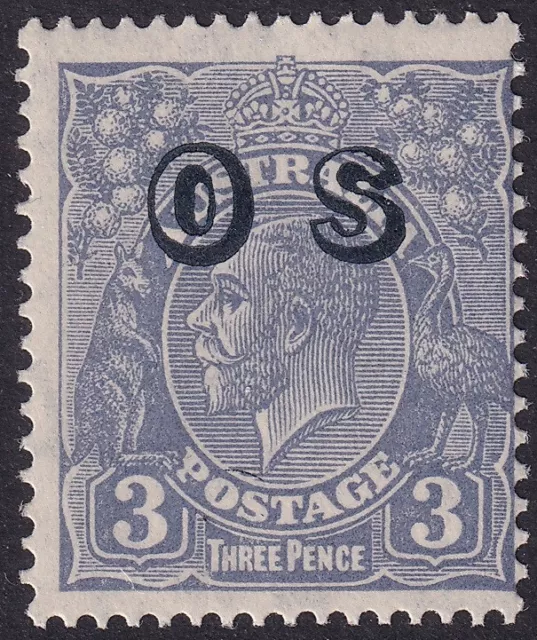 Australia 1933 KGV. 3d. Blue, C of A wmk, overprinted OS, MUH, ACSC 109(OS)