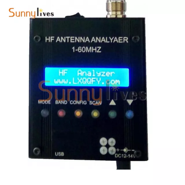 MR300 Digital Shortwave HF Antenna Analyzer Meter Tester 1-60MHz For Ham Radio