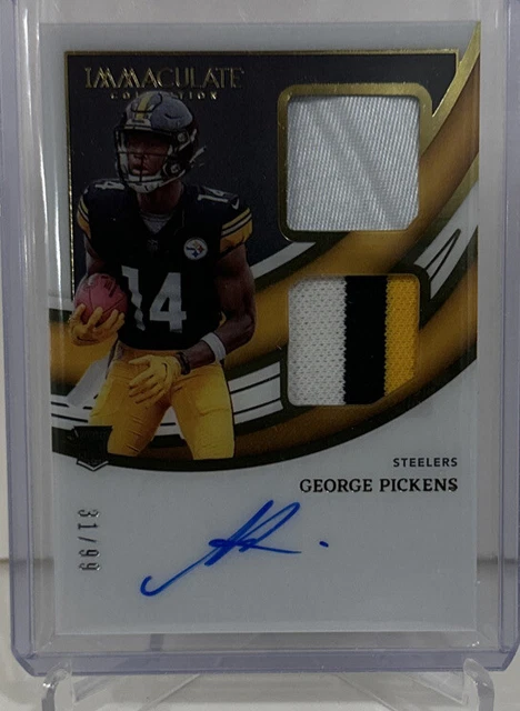 2022 George Pickens Immaculate true RPA /99 Steelers Dual Patch On Card Auto