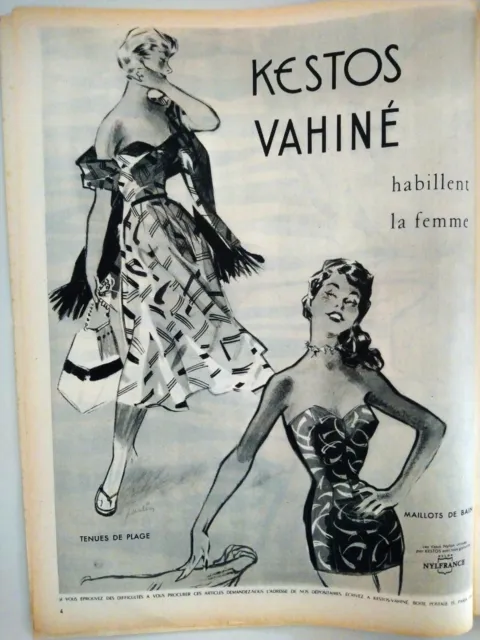 Publicité Vintage Advertising 1953 - Kestos Vahiné