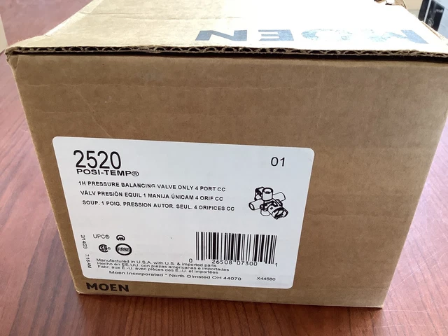 Papelera de equilibrio de presión de conexión CC Moen 2520 latón M-Pact Posi-Temp 1/2