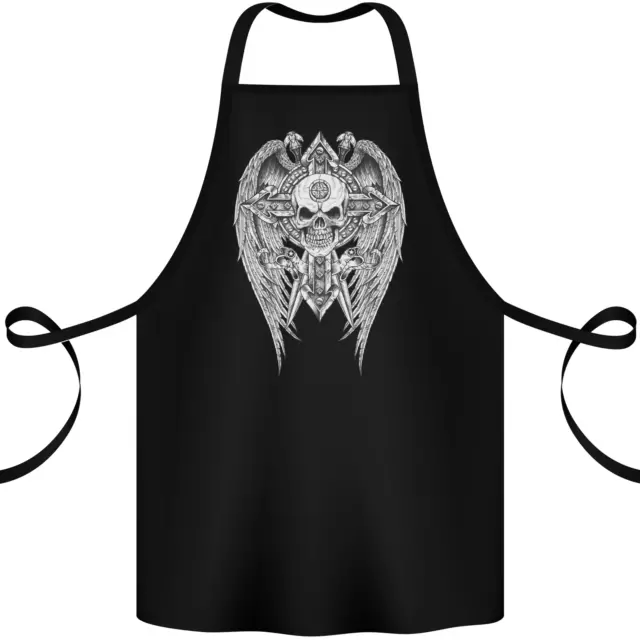 Skull Wings Viking Gothic Wings Gym Biker Cotton Apron 100% Organic