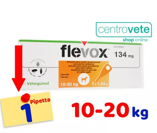 FLEVOX Cane 134 mg 1 Pipetta → Antiparassitario Spot on per CANI 10 - 20Kg