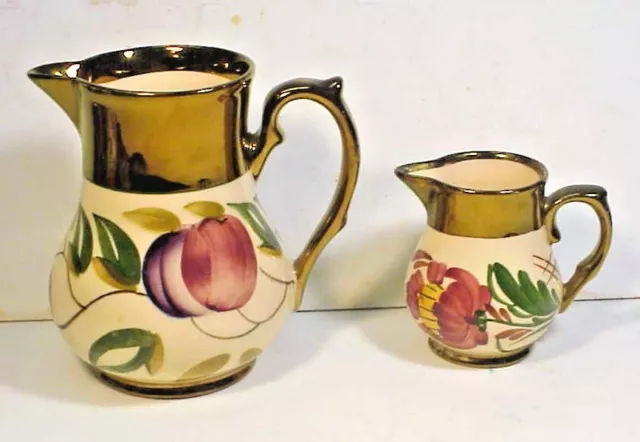 2 Wade - England -  Harvest hand painted Copper Luster Creamers