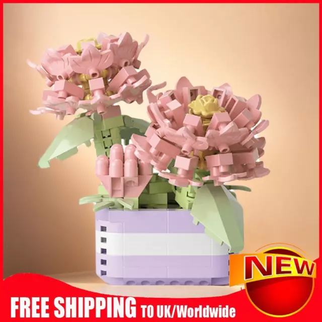 Eternal Block Flower Desktop Decor DIY Creative Gift for Children (Misty Rain)