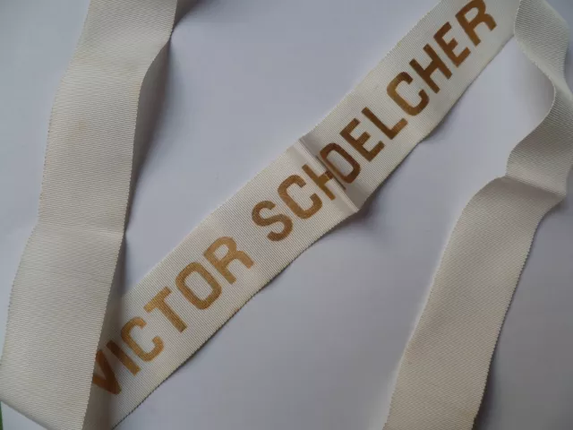 VICTOR SCHOELCHER Marine Ruban légendé bachi authentique cap tally France 2