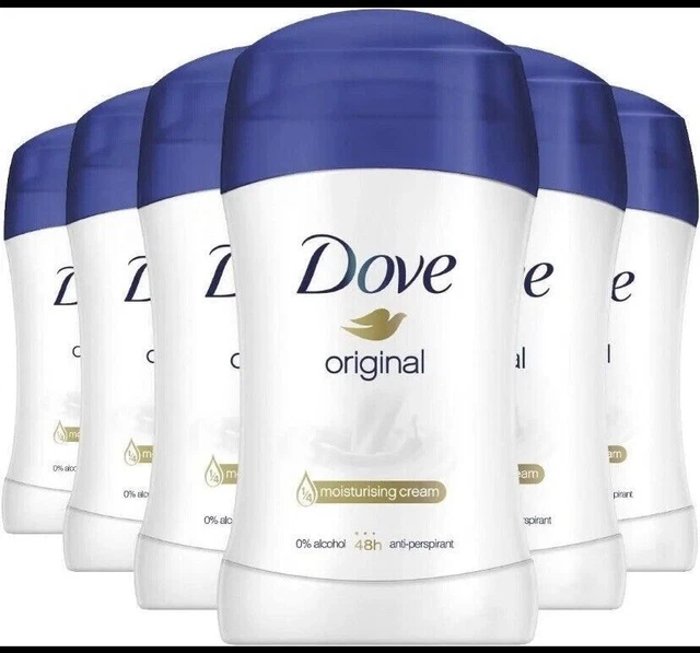 DOVE ORIGINAL ANTIPERSPIRANT Deodorant Stick 40 ml Pack of 6 £12.60