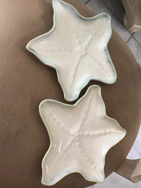 Set Of 2 Home Studio Shoreline Kohl’s Collection Salad Dessert Starfish Plates