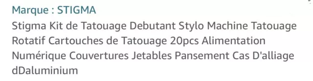 Stigma Kit Complet de Tatouage Pour Débutant Stylo Machine Tatouage Rotatif. 2