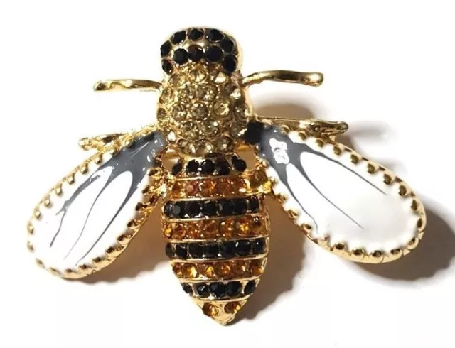 BROOCH Bumble Bee Rhinestone Enamel Pin-on Brooch MOTHERS DAY GIFT for Mum