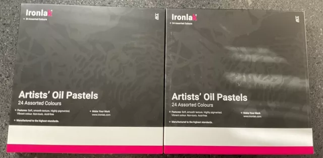 Ironlak Oil Pastels 24pcs X 2. Permanent Rose. Brand New