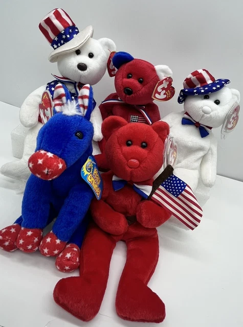 Lot Patriotic Beanie Babies New With Tags