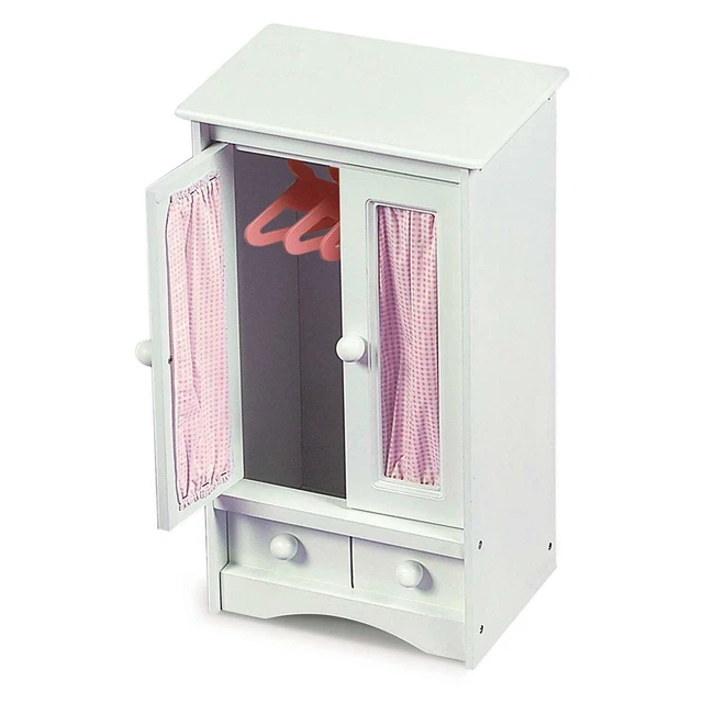 Badger Basket Doll Armoire With Three Hangers - White Fits American Girl Dolls