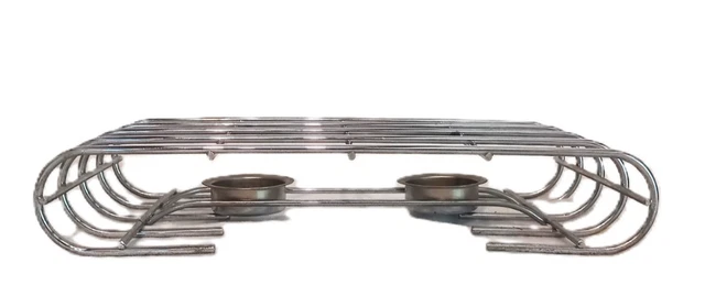 Dessous de plat chauffe plat à bougie inox et sa boîte vintage - Arts de la table