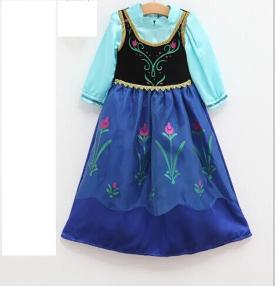 Abito elegante per bambini costume principessa Elsa & Anna abito fantasia ragazza abito da festa 3