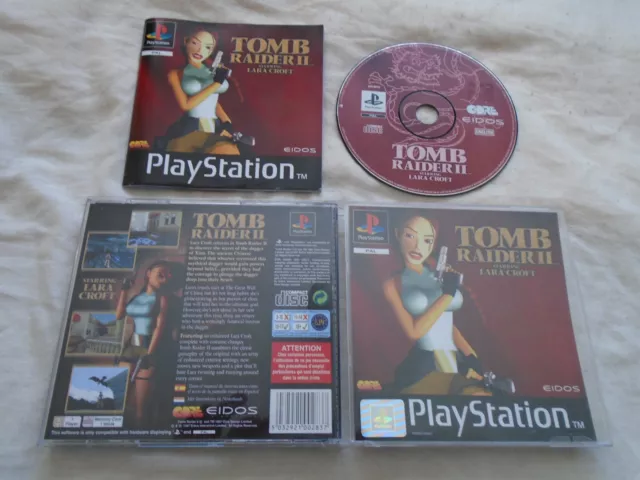 Tomb Raider 2 PS1 (COMPLETE) black label action Sony PlayStation Lara Croft