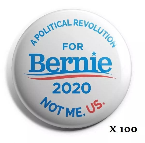 Bernie Sanders "Political Revolution" 2020 Campaign Buttons Wholesale Lot of 100