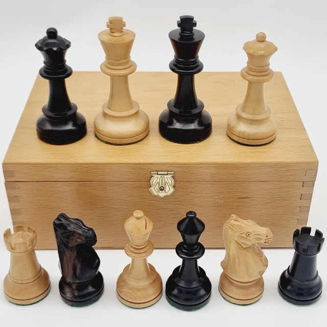 Wholesale Chess Basic Staunton Wood Chess Pieces Set - 3.5" Pieces With Drawstring Bag