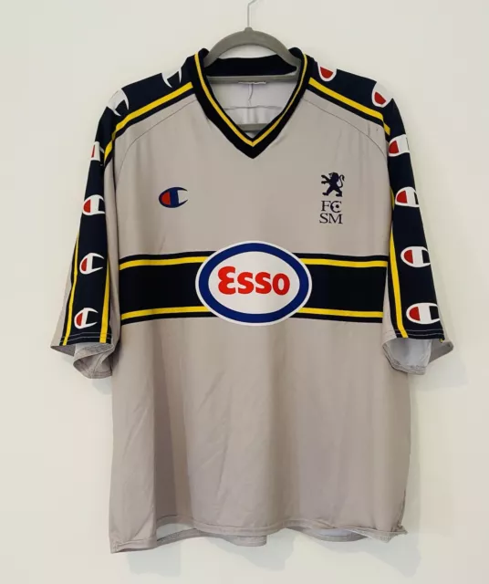 Vintage Sochaux 2003 - 2004 Champion Away Football Shirt Esso Size Large