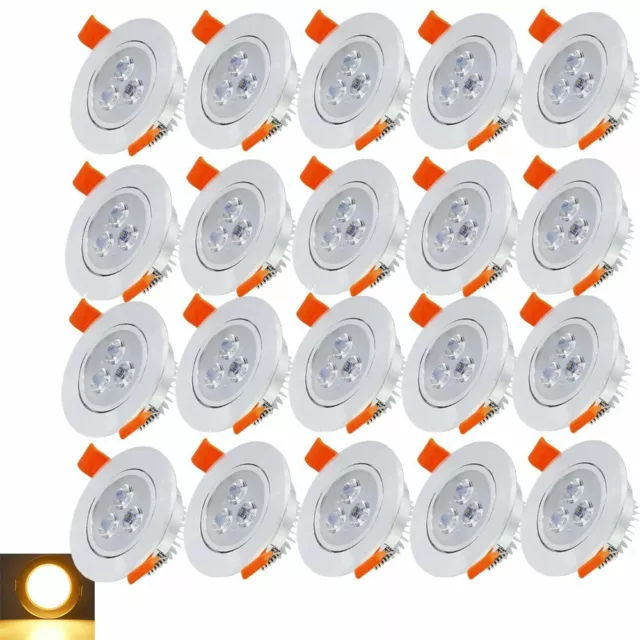 20 x kit de luminaires encastrés à DEL plafonds blanc chaud spot luminaire encastré magasin projecteur