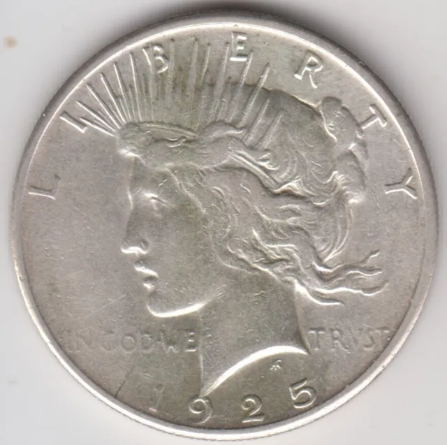 Coin 1925 USA Liberty Head silver dollar in fine condition