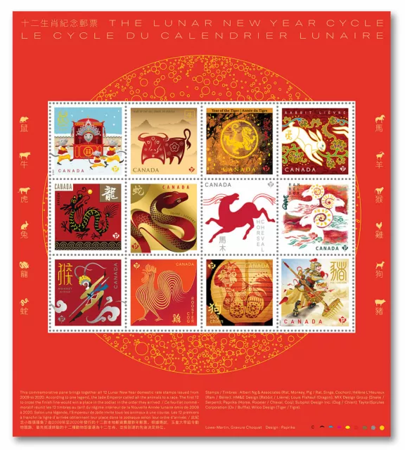 Canada 2021 MNH Stamp The Lunar New Year Cycle Permanent sold out PANE of 12