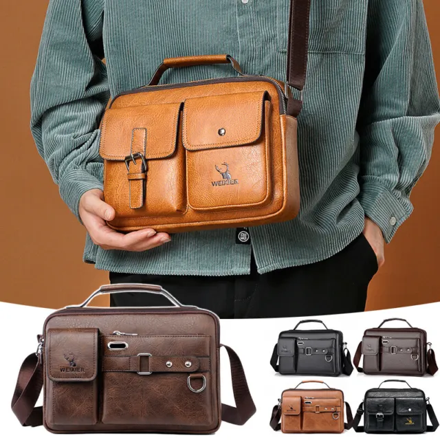 Men Messenger Bags PU Leather Crossbody Bag Shoulder Bags Briefcase Handbags