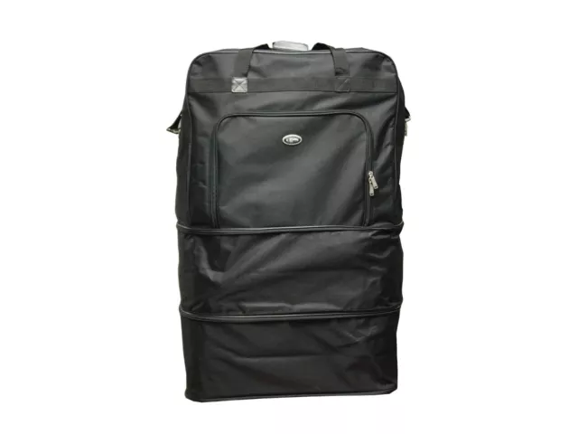 Hercules Luggage 40" Expandable Rolling Duffel Bag Universal Wheel Black