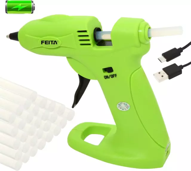 Cordless Hot Melt Glue Gun Kit -  USB Rechargeable 2650Mah Battery Mini Glue Gun