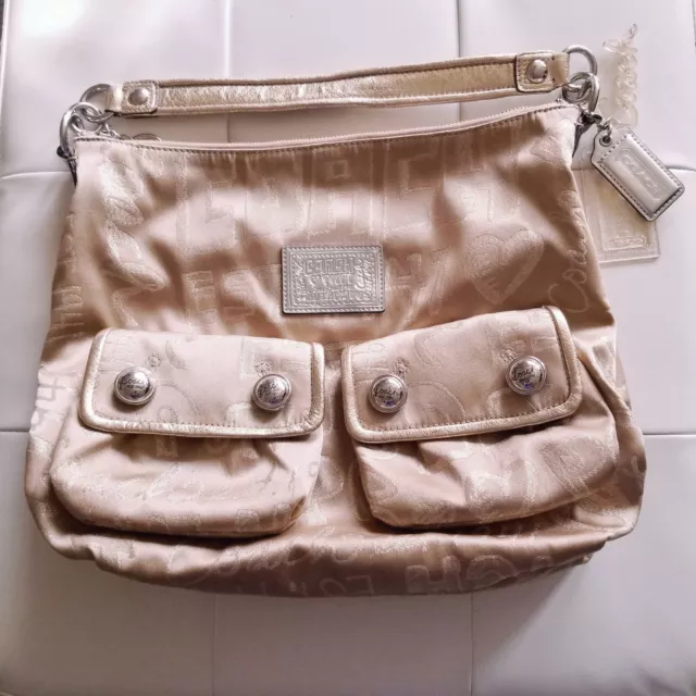 Coach Gold Poppy Storypatch Hobo Swing Bag Discounted Shipping