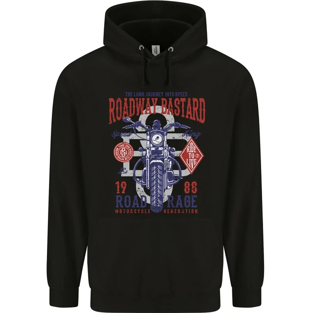 Roadway Bastard Motorcycle Biker Motorbike Childrens Kids Hoodie