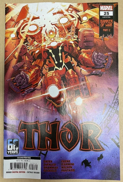 Thor 25 2nd second print variant donnie cates cover marvel 2022 NM well kept