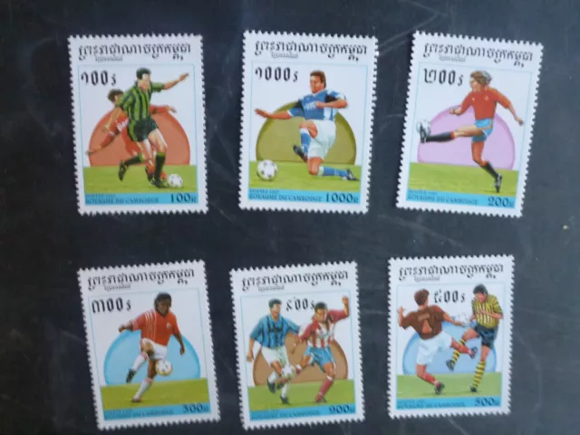 Cambodia 1997 France '98 Fotball World Cup Set 6 Mint Stamps Muh