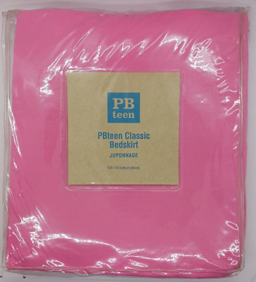 Falda de cama completa clásica Pottery Barn adolescente PBTeen rosa polvo con volantes 14" gota NUEVA