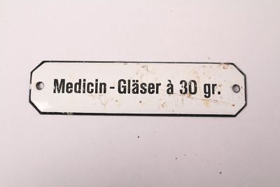 Medicin-Gläser A 30gr Enamel Sign Colonial Krämmerladen Medicine ca.1900