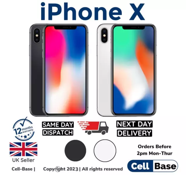 NEW Apple iPhone X 64GB 256GB All Colours Unlocked Smartphone IN BOX Re- SEALED