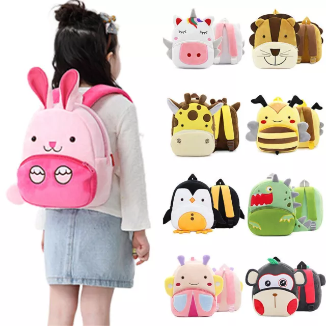 Toddler Girls Boy Plush 3D Animal Backpack Cartoon Nursery School Bag Rucksack