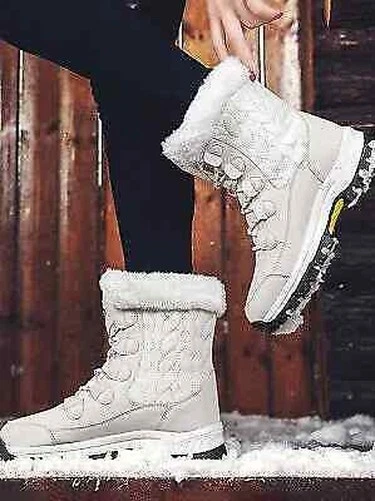 Bottines Bottes Hiver Basses Confortable Neige Gris Clair Cuir Synthetique 1011