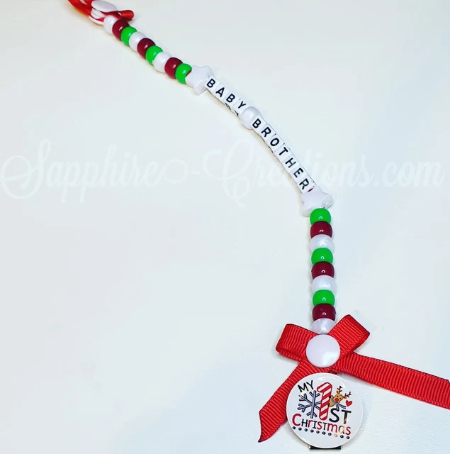 Navidad Mi primer bebé ficticio clip chupete rosa azul baby shower regalo niñas niños