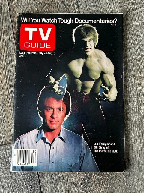 THE INCREDIBLE HULK TV Guide Magazine Lou Ferrigno 1979 Marvelmania ...