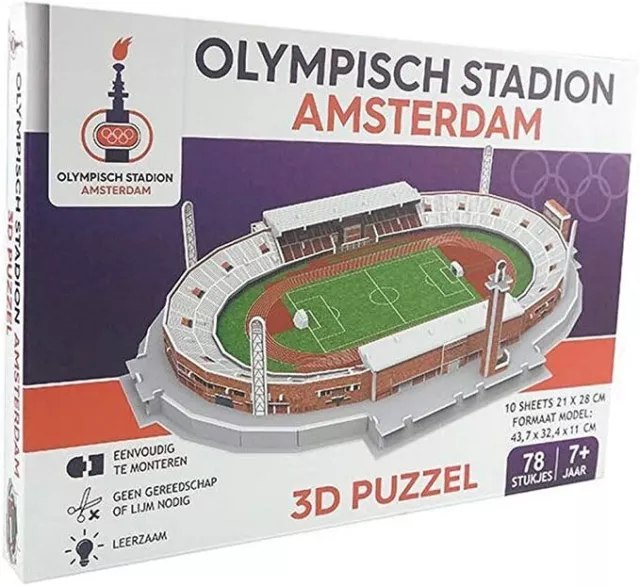 Amsterdam Olympic Stadium 3D jigsaw puzzle. 78 Pieces. Licensed  (pli)