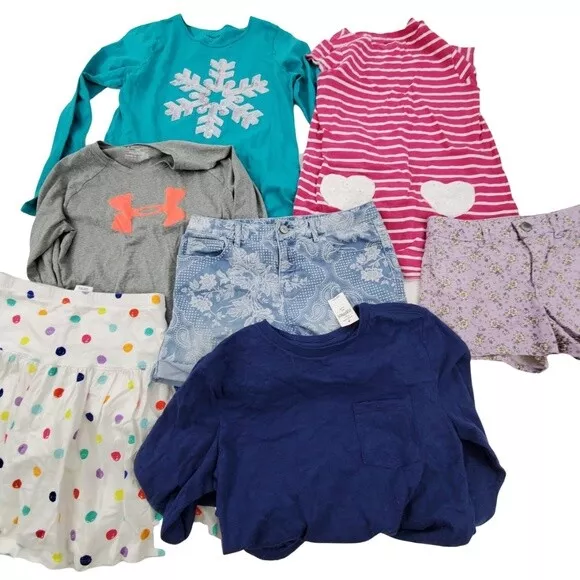Girls Clothing Lot of 7 Size 14 L XXL Dress Skirt Shorts Lands End Under Armour