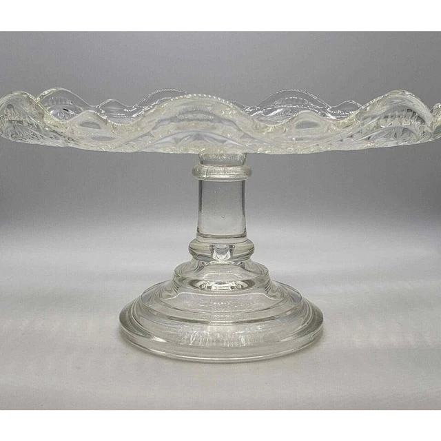 Item - VTG 1970s MCM Clear Cake Plate Stand - 10"Dia x 7.5"H
