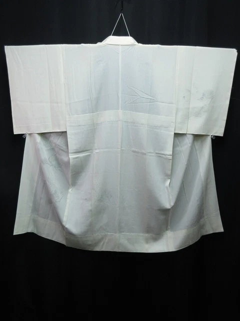 7509 Silk Vintage Japanese Kimono Juban Crane Birds