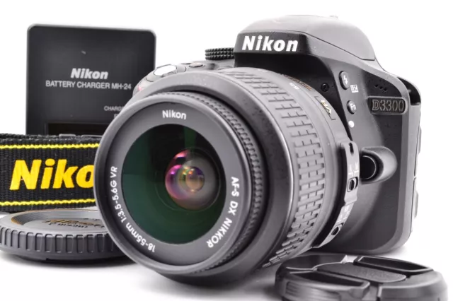 Top Mint Nikon D3300 Digital SLR Camera Body AF-S 18-55mm VR Lens 743 shots AFS