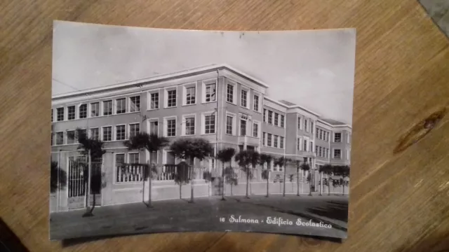 Cartolina- N-16- Sulmona - Edificio Scolastico- L'aquila - Vg-Fg-Tassata 1956